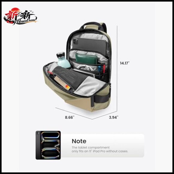 Compact Sling Backpack, Lightweight Crossbody Daypack, Water-Resistant Nylon main image 5